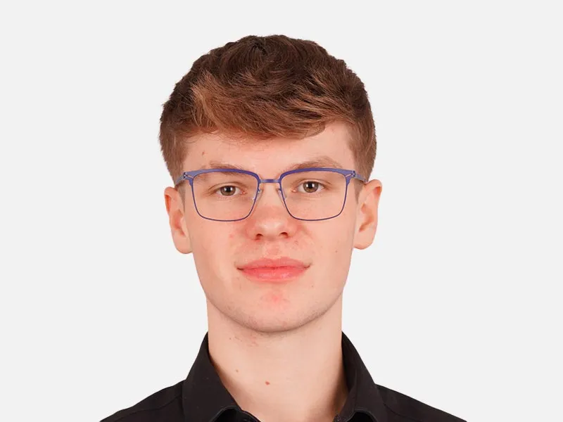 Metallic Blue Metal Eyeglass Frames-2