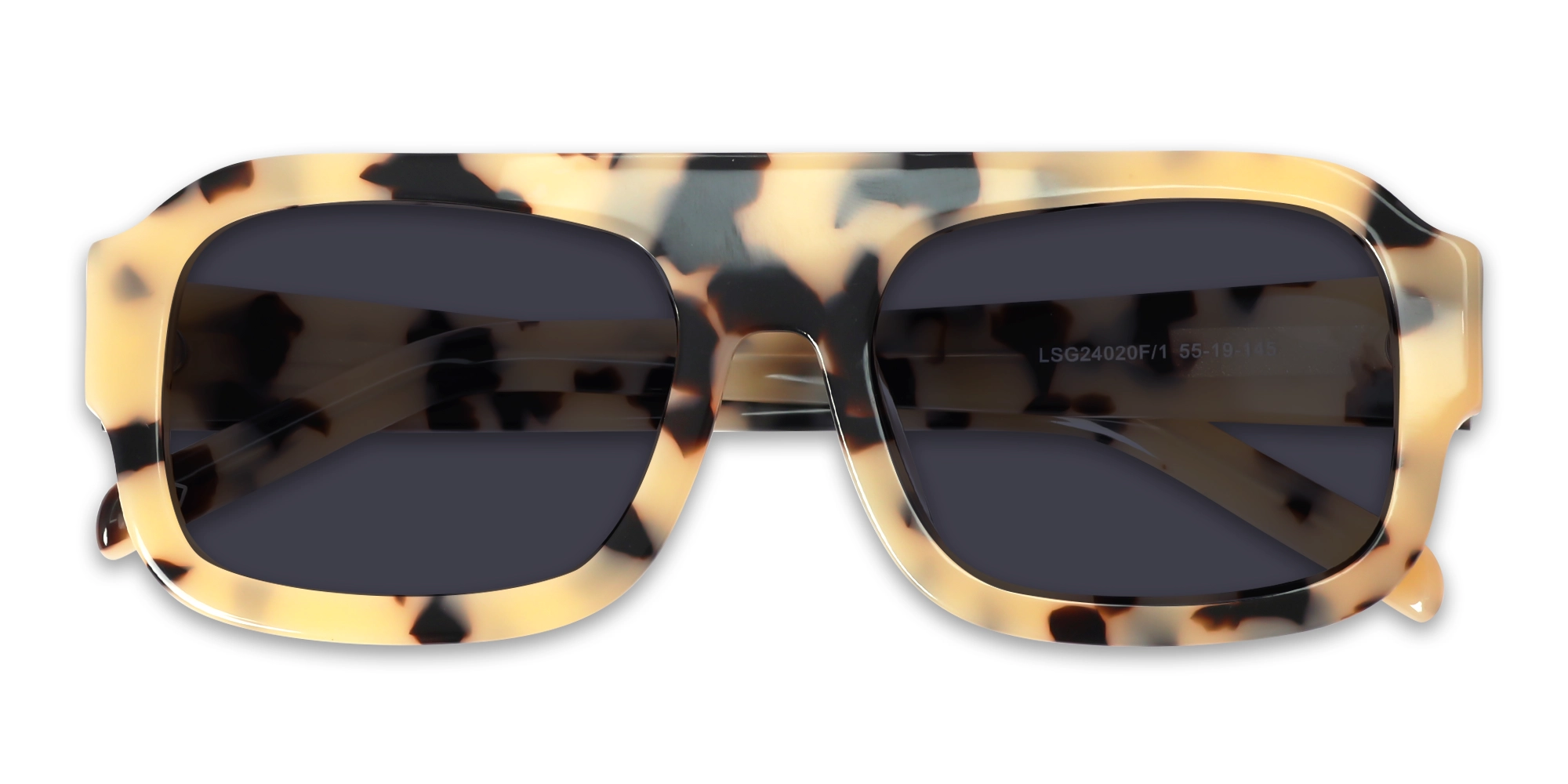 Beige Tortoise Flat Top Pilot Sunglasses 6
