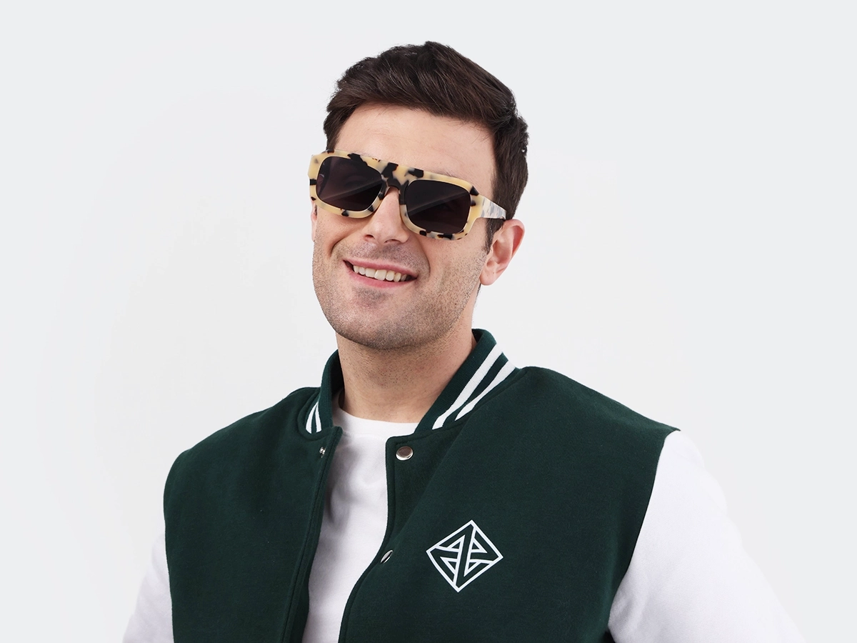 Beige Tortoise Flat Top Pilot Sunglasses 41