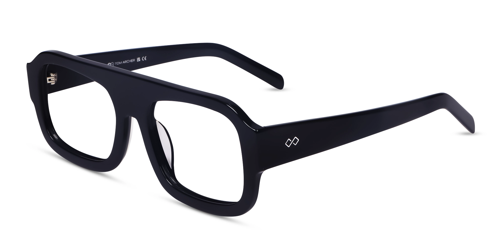 Black Square Pilot Flat-Top Glasses