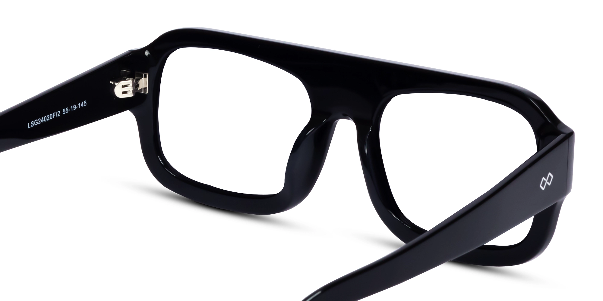 Black Square Pilot Flat-Top Glasses