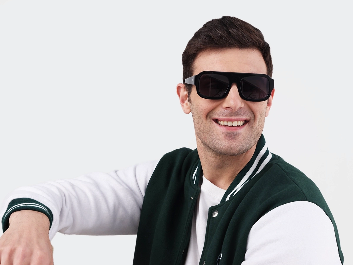 Black Flat Top Pilot Sunglasses 41