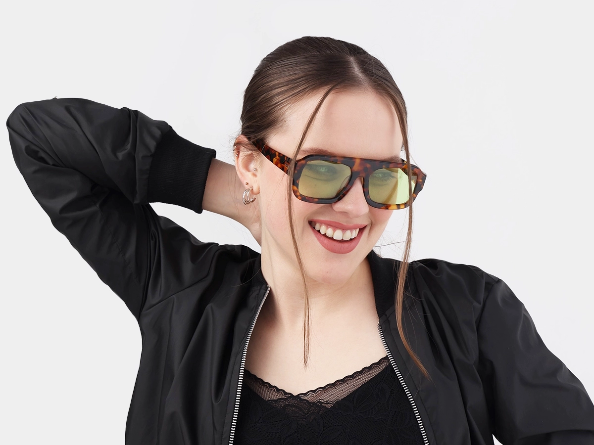 Honey Tortoise Flat Top Pilot Sunglasses 52