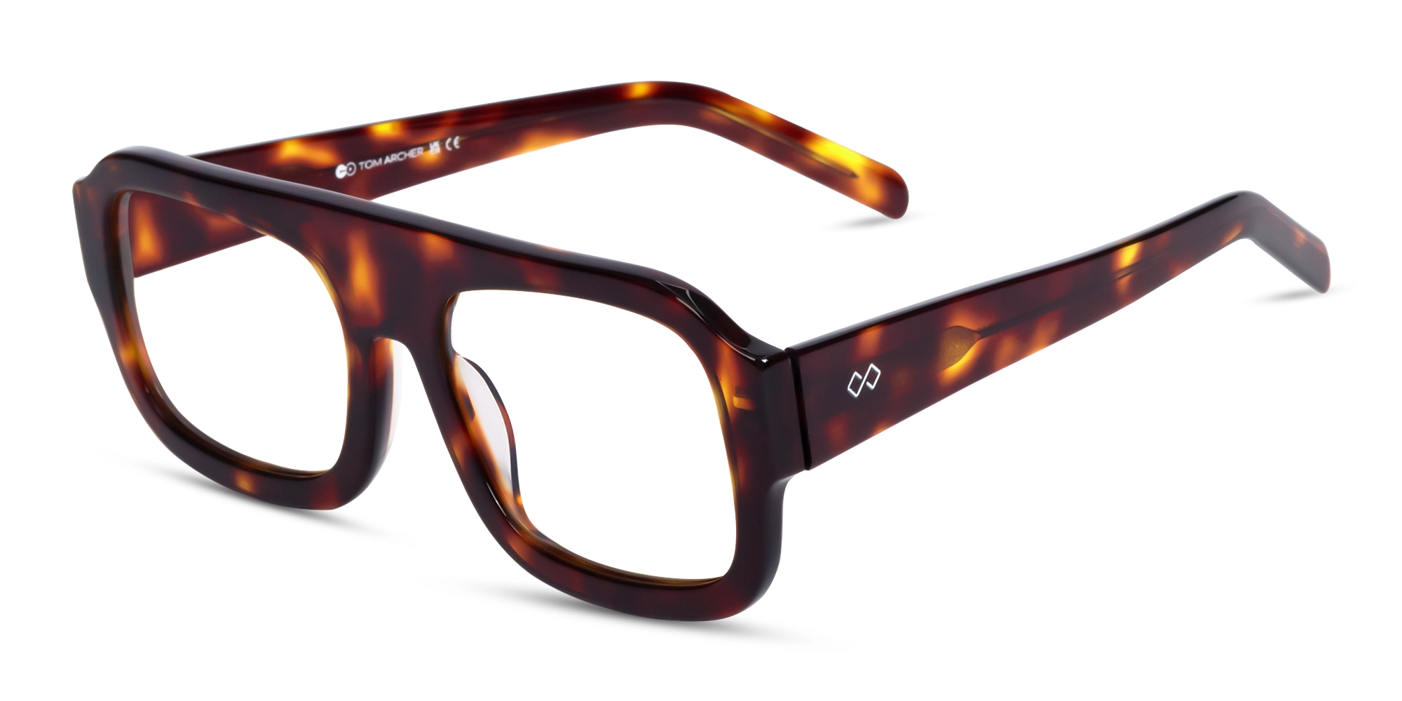 Tortoise Square Pilot Flat-Top Glasses