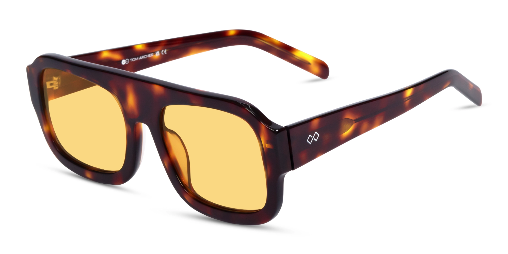Tortoise Acetate Flat Top Pilot Sunglasses 3