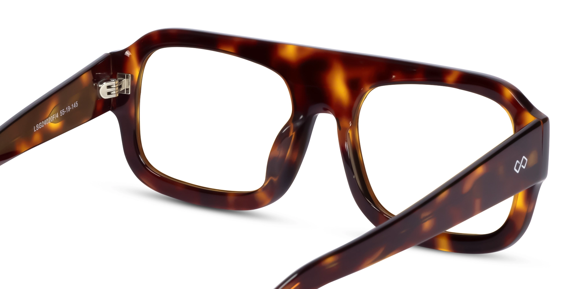 Tortoise Square Pilot Flat-Top Glasses