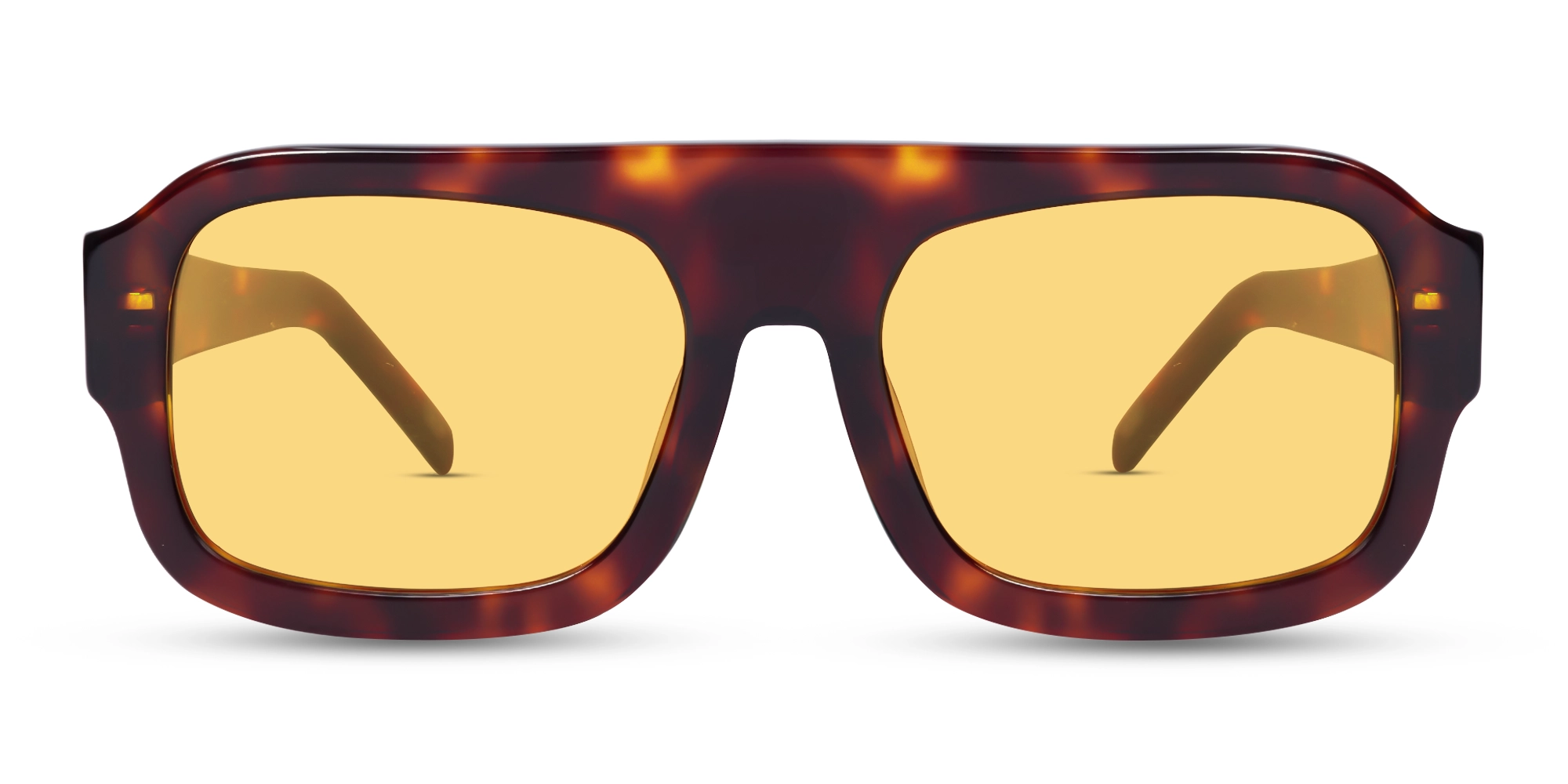 Tortoise Acetate Flat Top Pilot Sunglasses 1