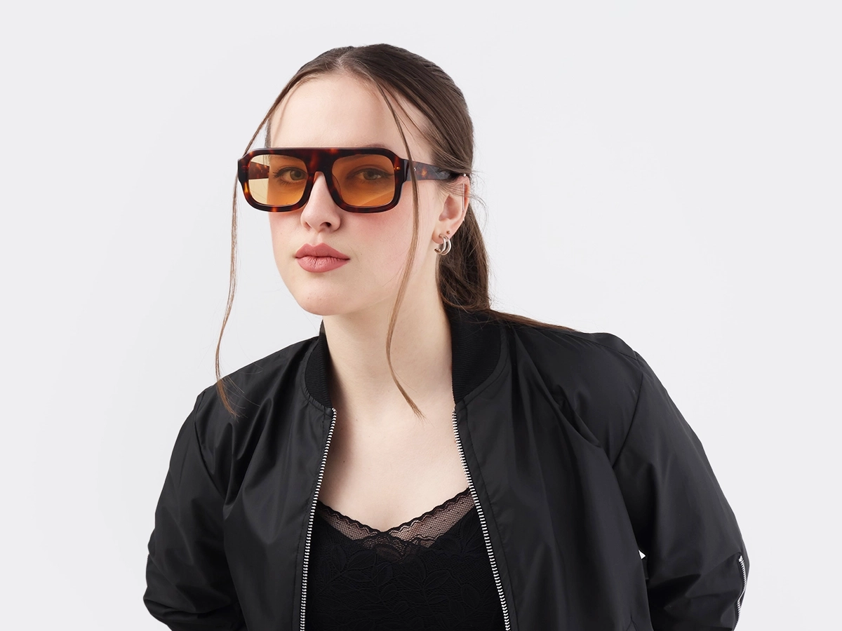 Tortoise Acetate Flat Top Pilot Sunglasses 51