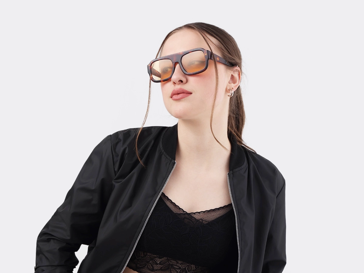 Tortoise Acetate Flat Top Pilot Sunglasses 53