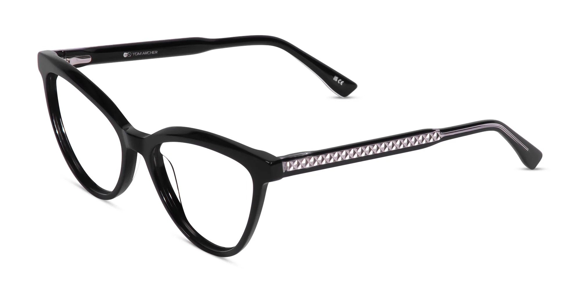 Black Full Rim Cat Eye Glasses-3