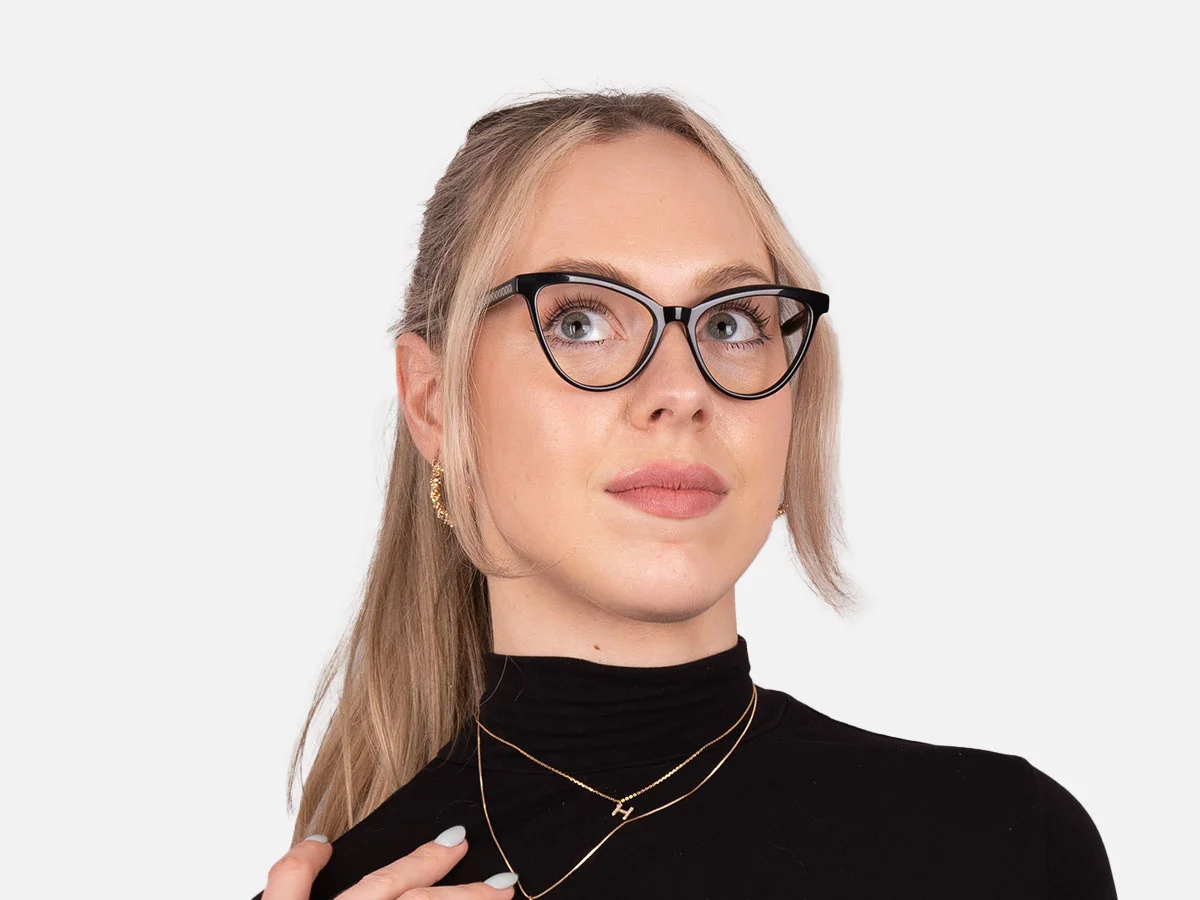 Black Full Rim Cat Eye Glasses-54