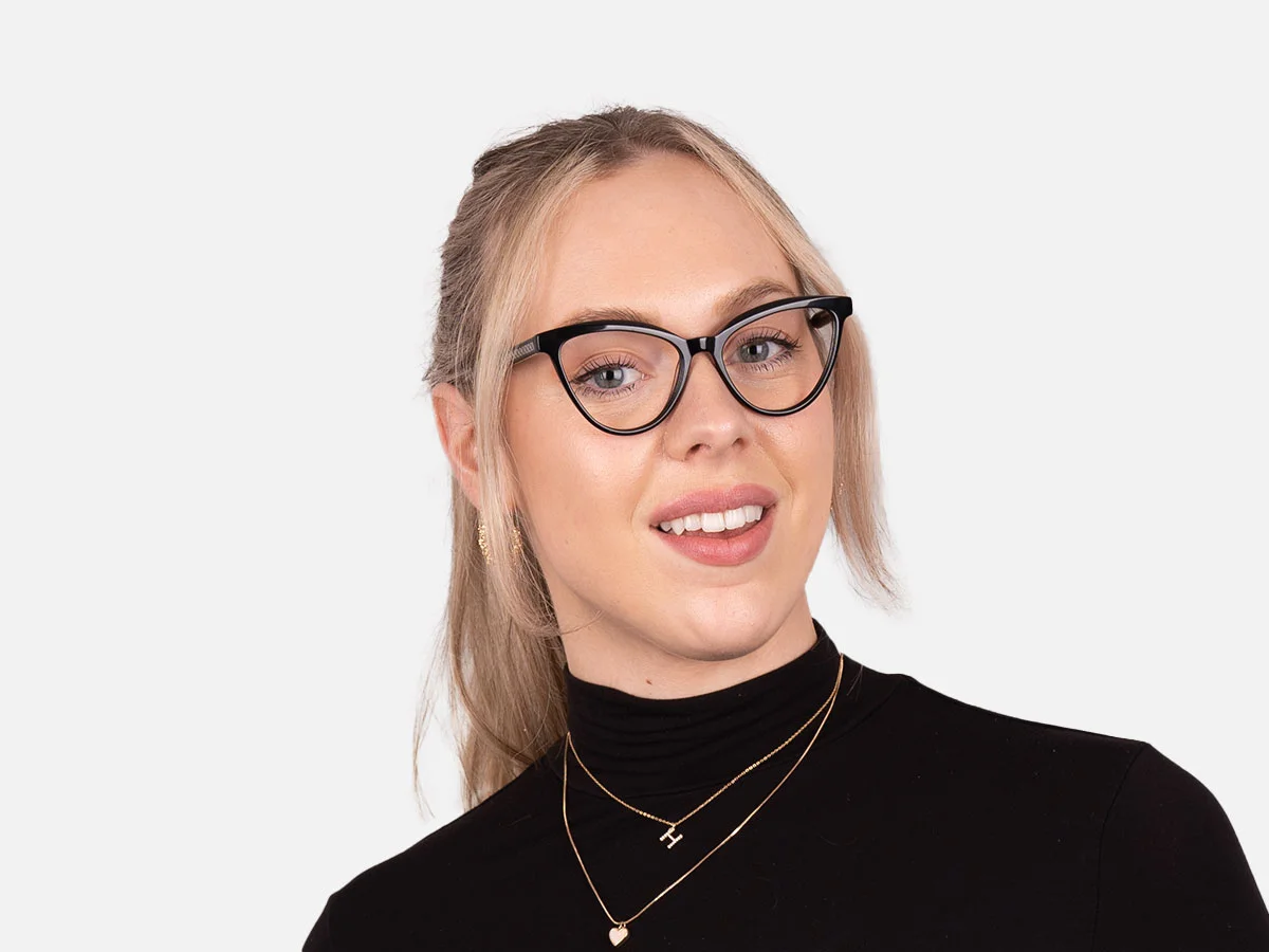 Black Full Rim Cat Eye Glasses-51