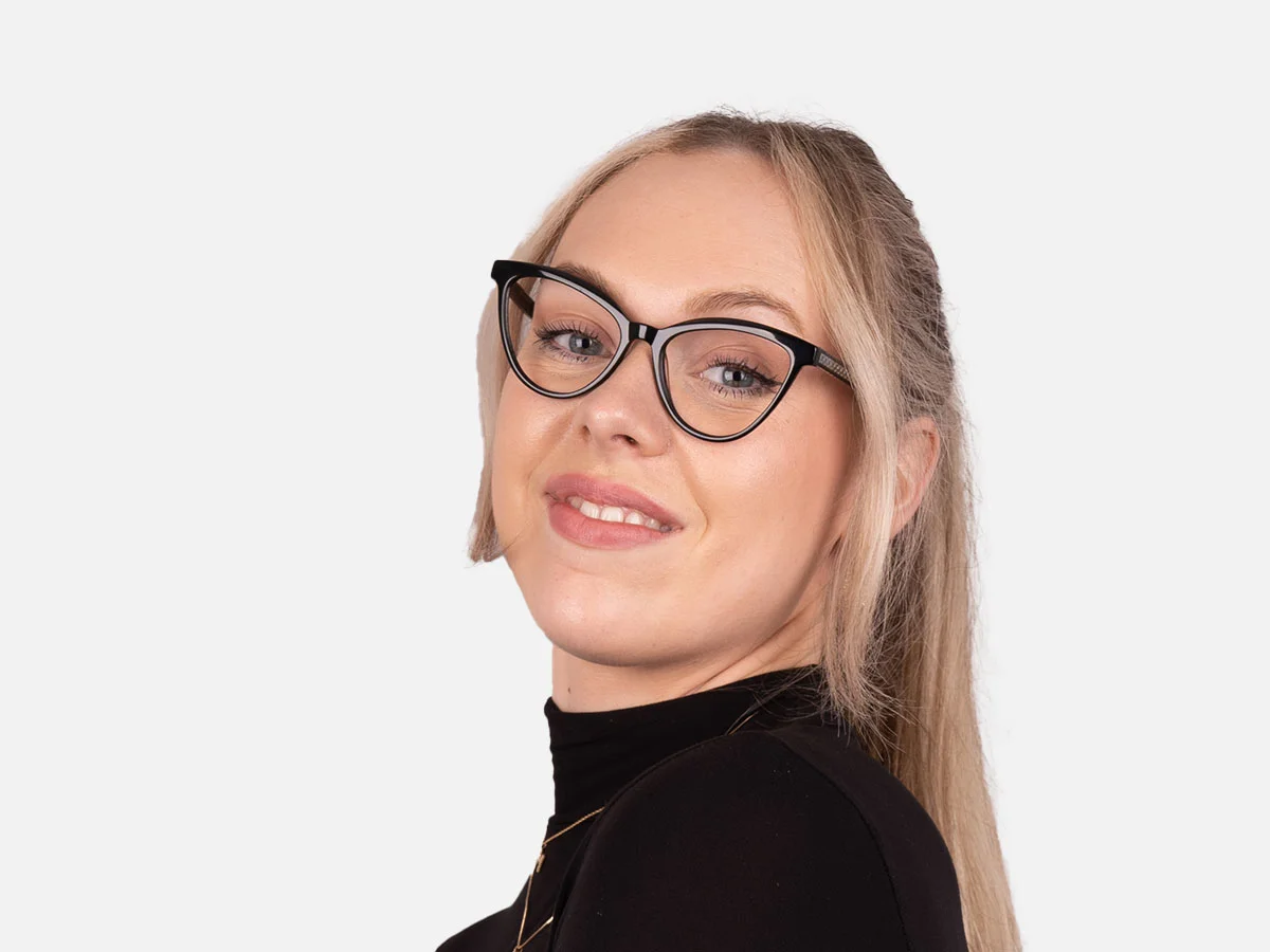 Black Full Rim Cat Eye Glasses-52