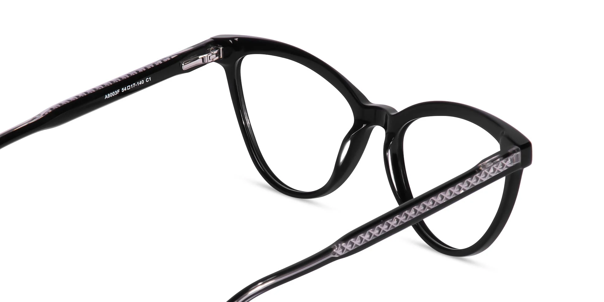 Black Full Rim Cat Eye Glasses-5