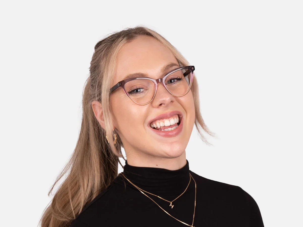 Crystal Gray And Gold Cat Eye Glasses-55