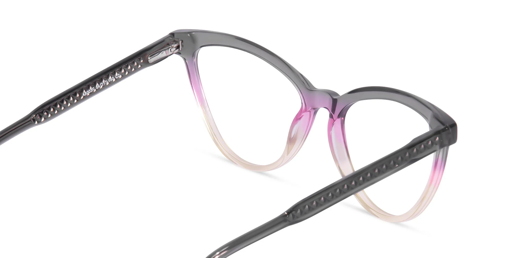 Crystal Gray And Gold Cat Eye Glasses-5