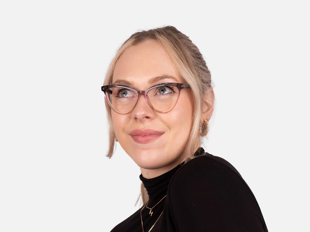 Crystal Gray And Gold Cat Eye Glasses-53