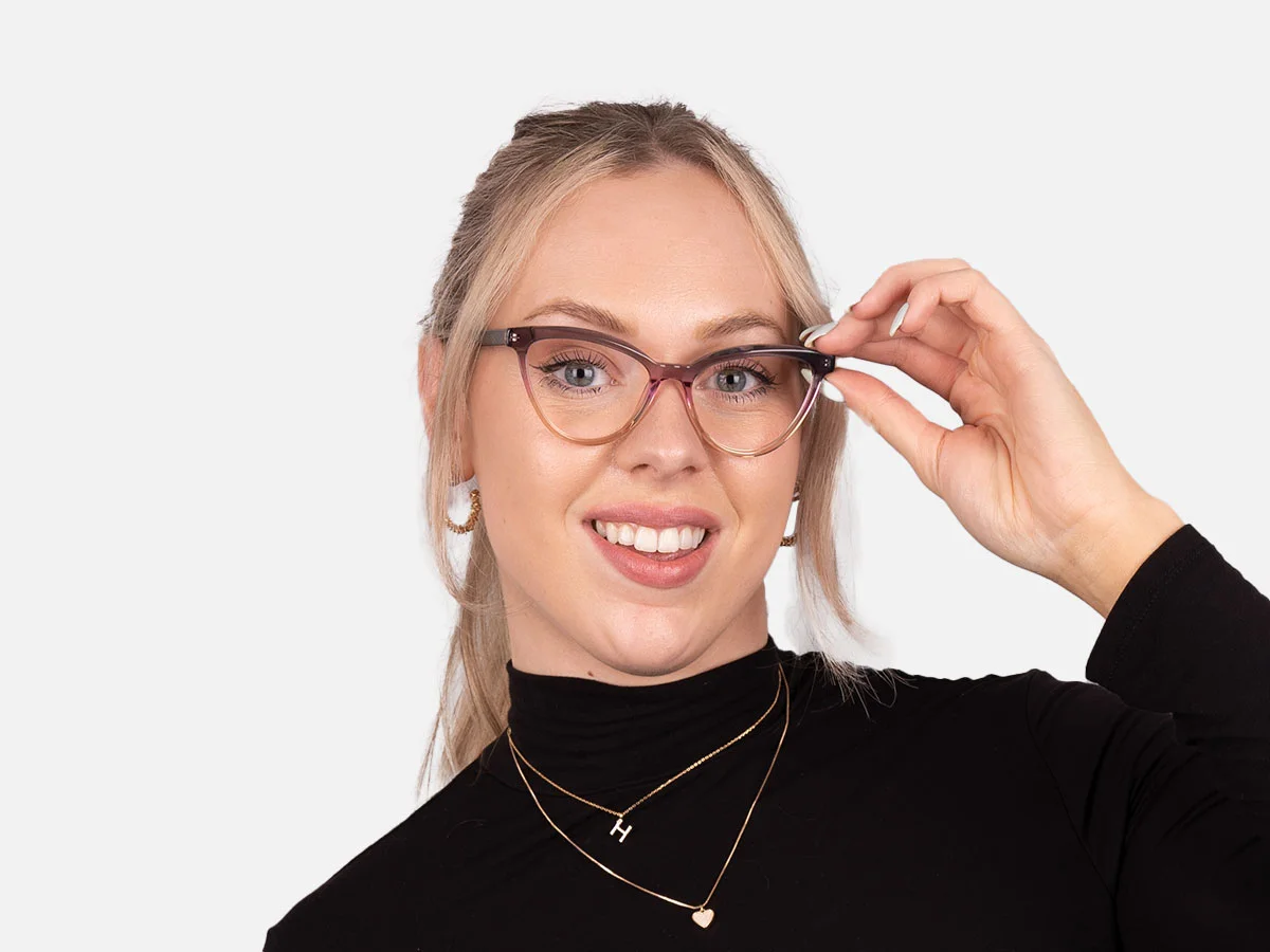 Crystal Gray And Gold Cat Eye Glasses-51