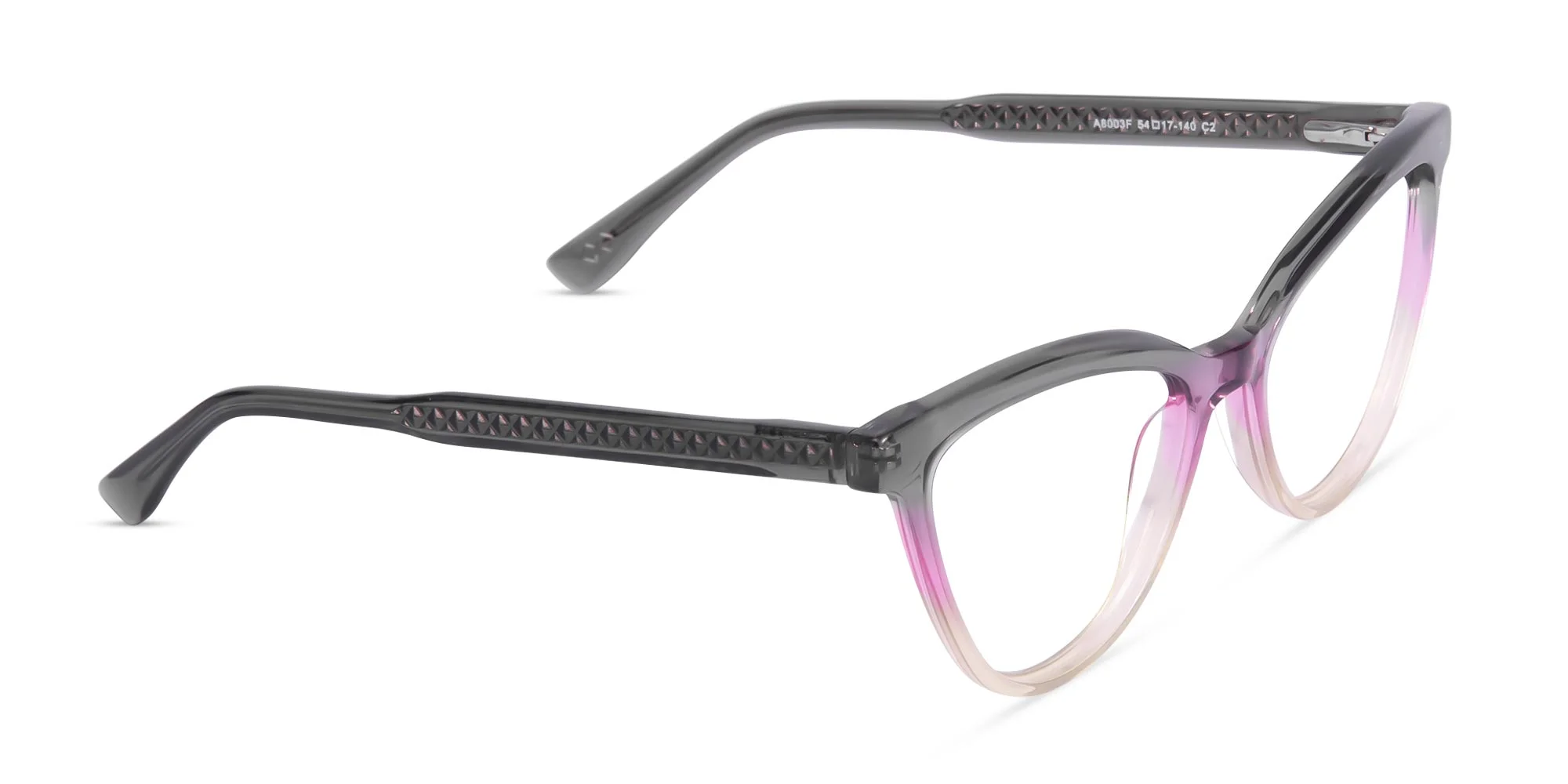 Crystal Gray And Gold Cat Eye Glasses-2