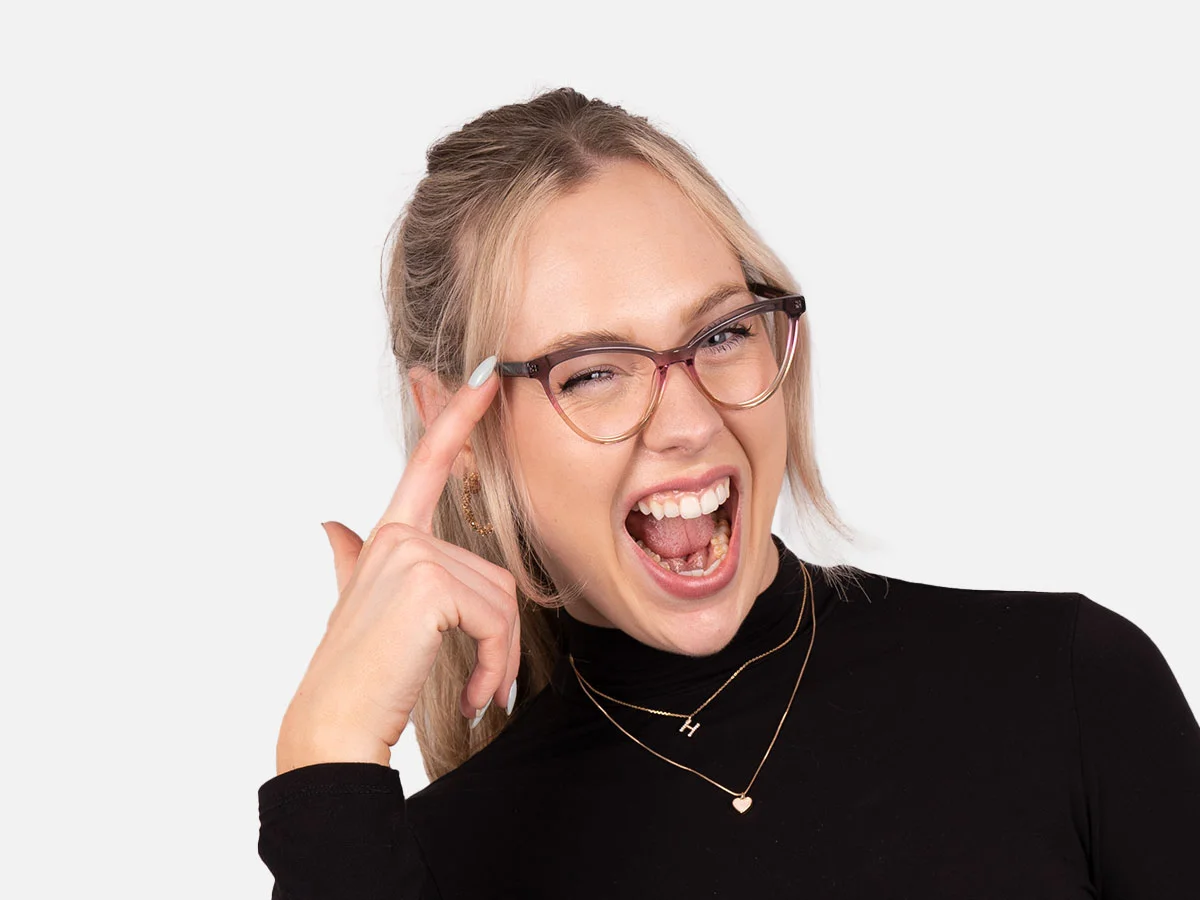 Crystal Gray And Gold Cat Eye Glasses-52