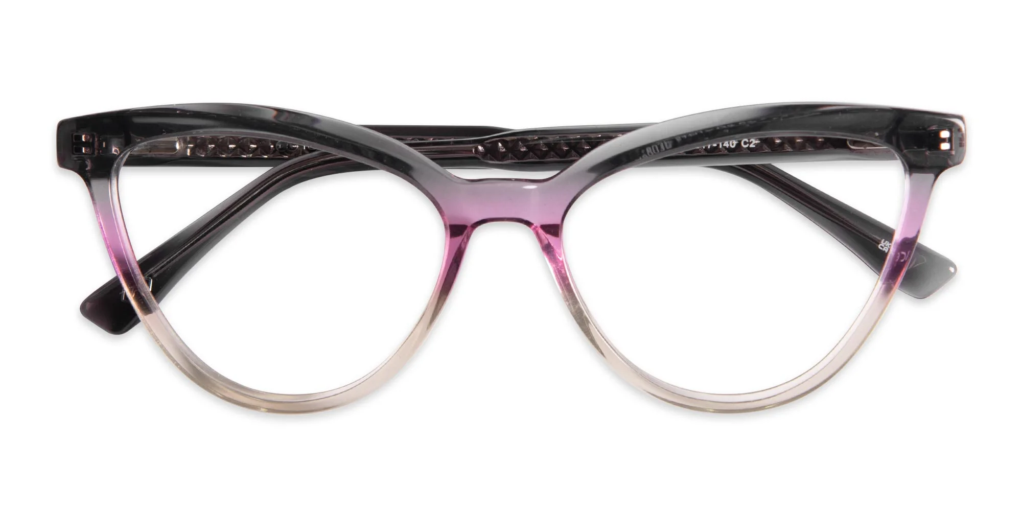 Crystal Gray And Gold Cat Eye Glasses-6