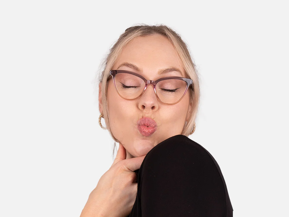 Crystal Gray And Gold Cat Eye Glasses-54