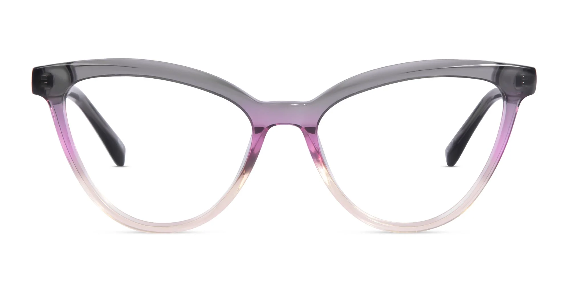 Crystal Gray And Gold Cat Eye Glasses-1