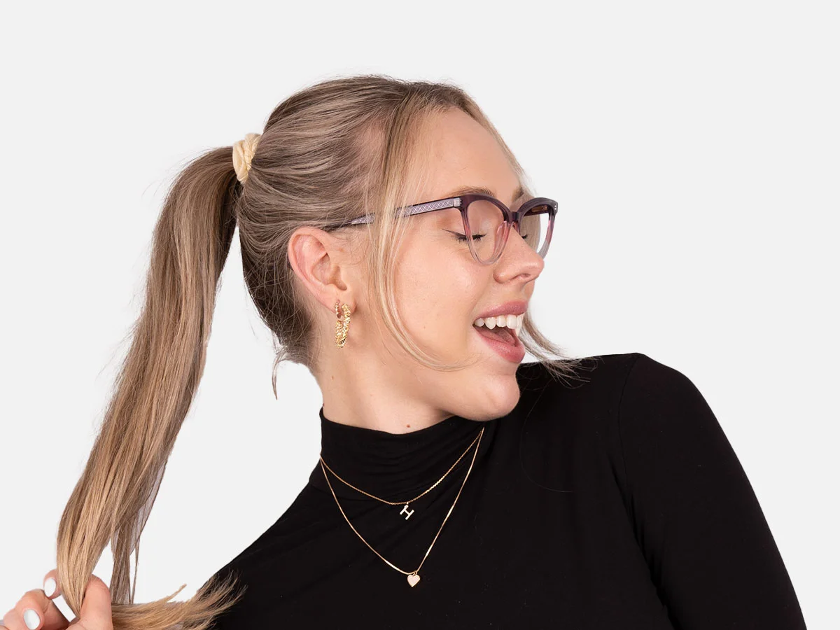 Purple Cat Eye Glasses-55