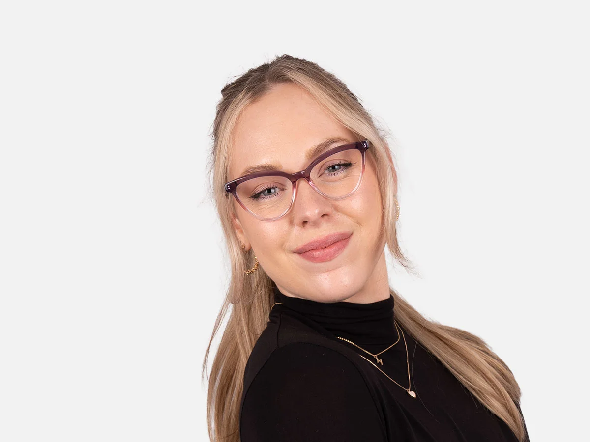 Purple Cat Eye Glasses-53
