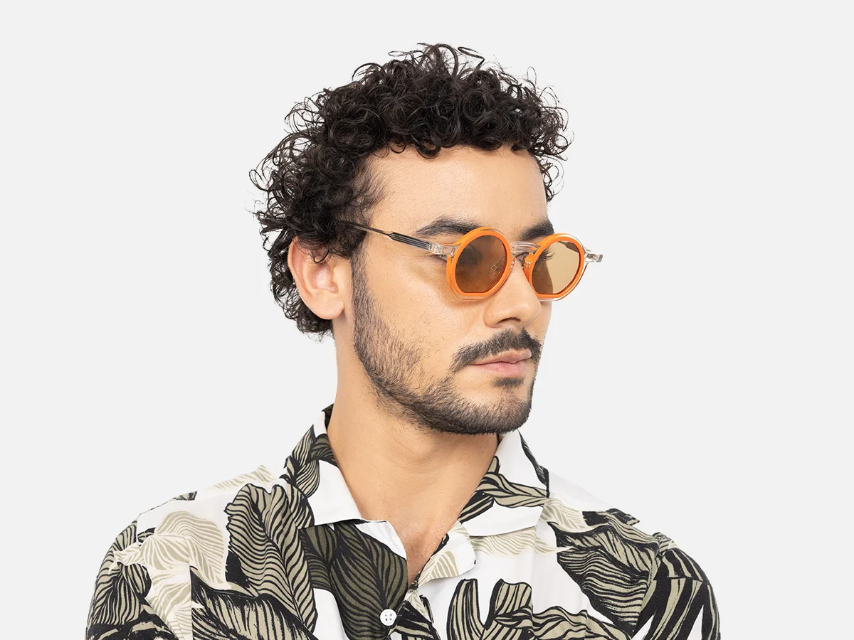 Orange Round Sunglasses-43