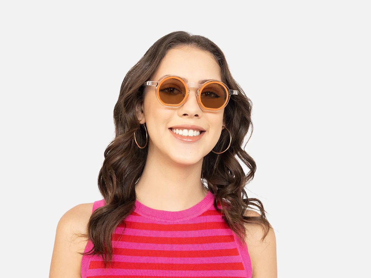 Orange Round Sunglasses-51