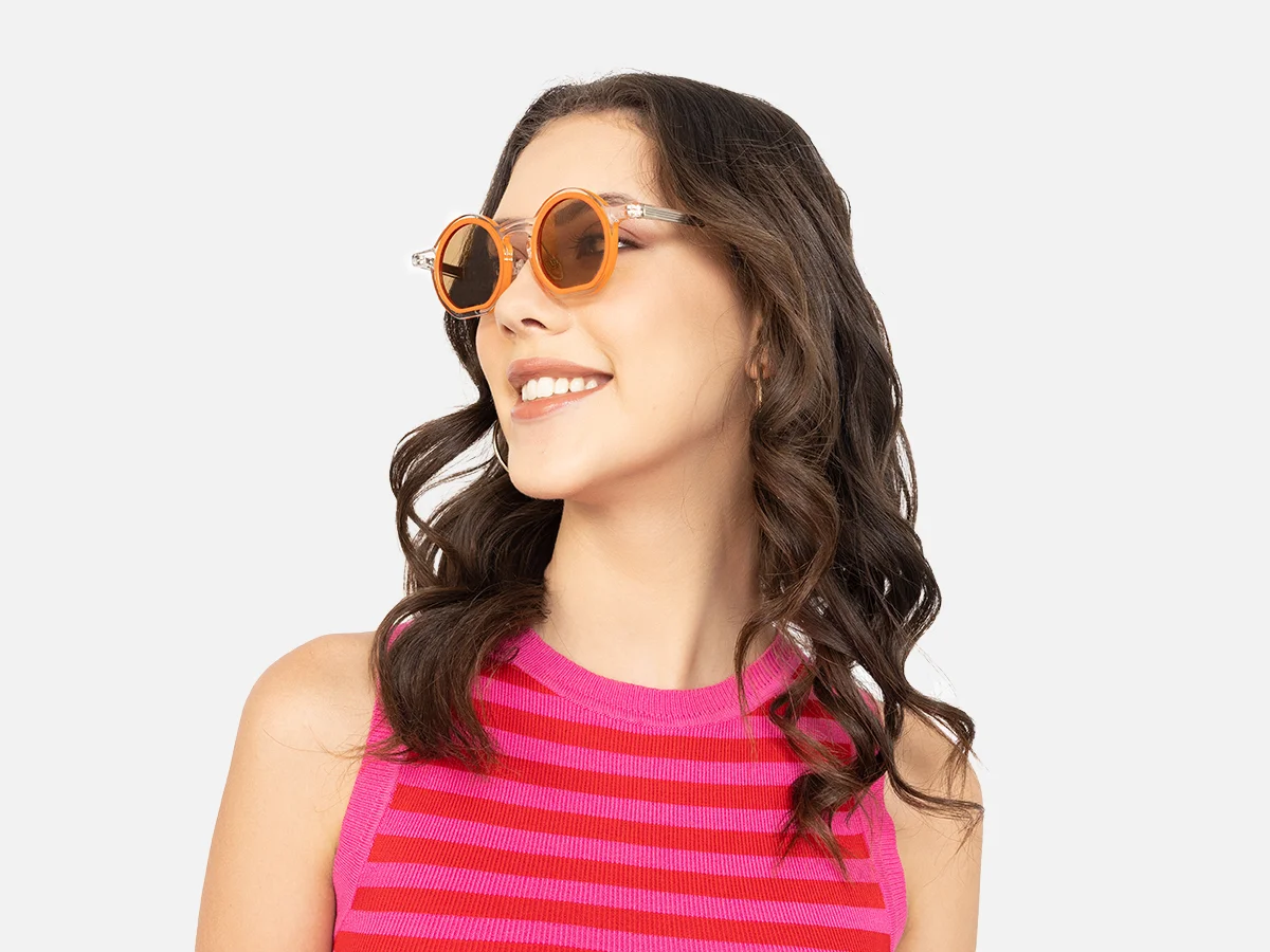 Orange Round Sunglasses-52