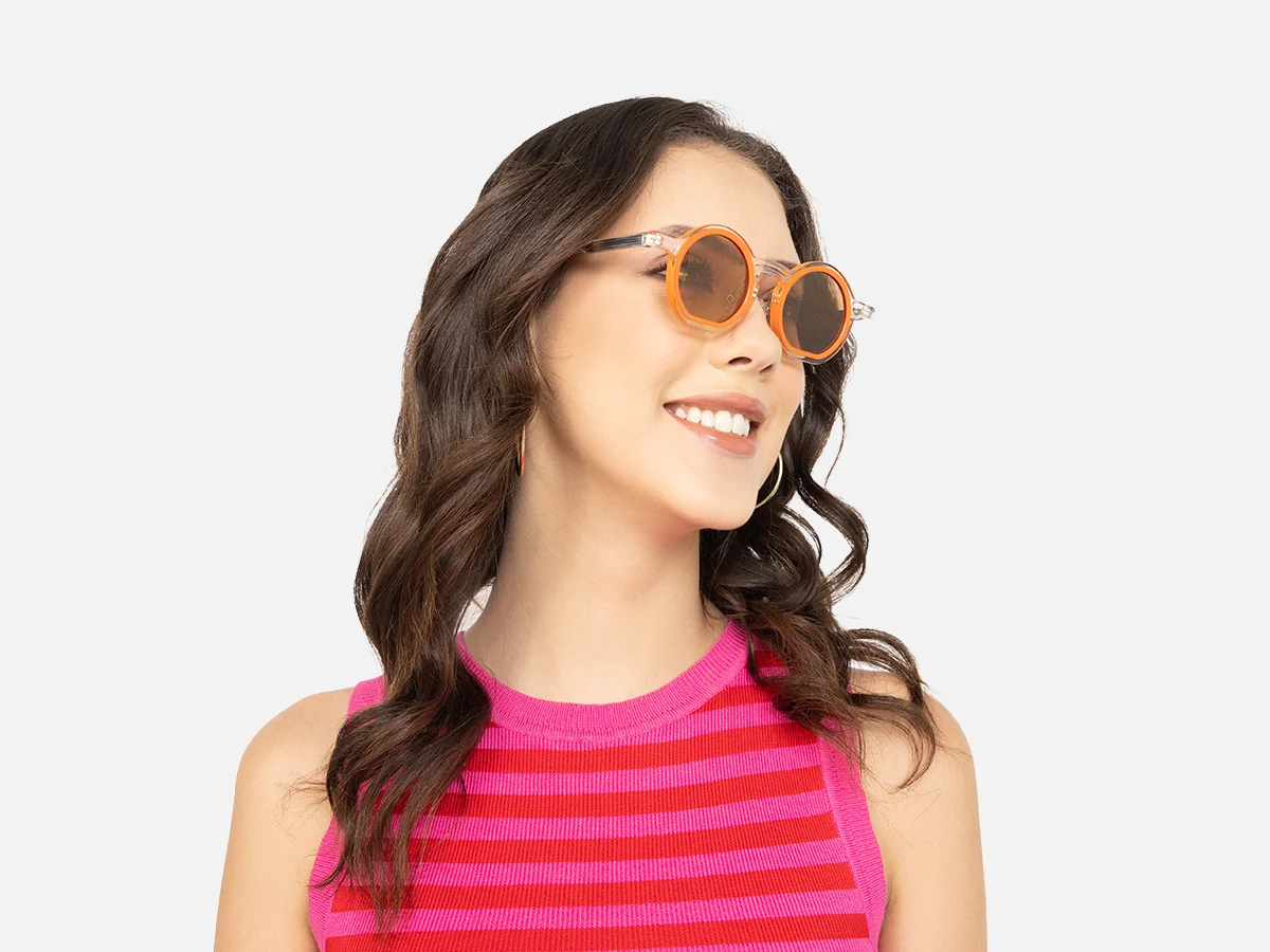 Orange Round Sunglasses-53