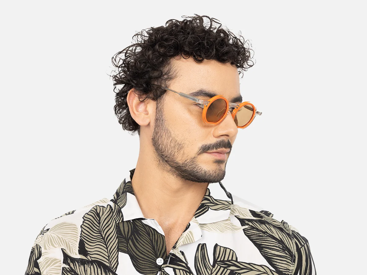 Orange Round Sunglasses-44