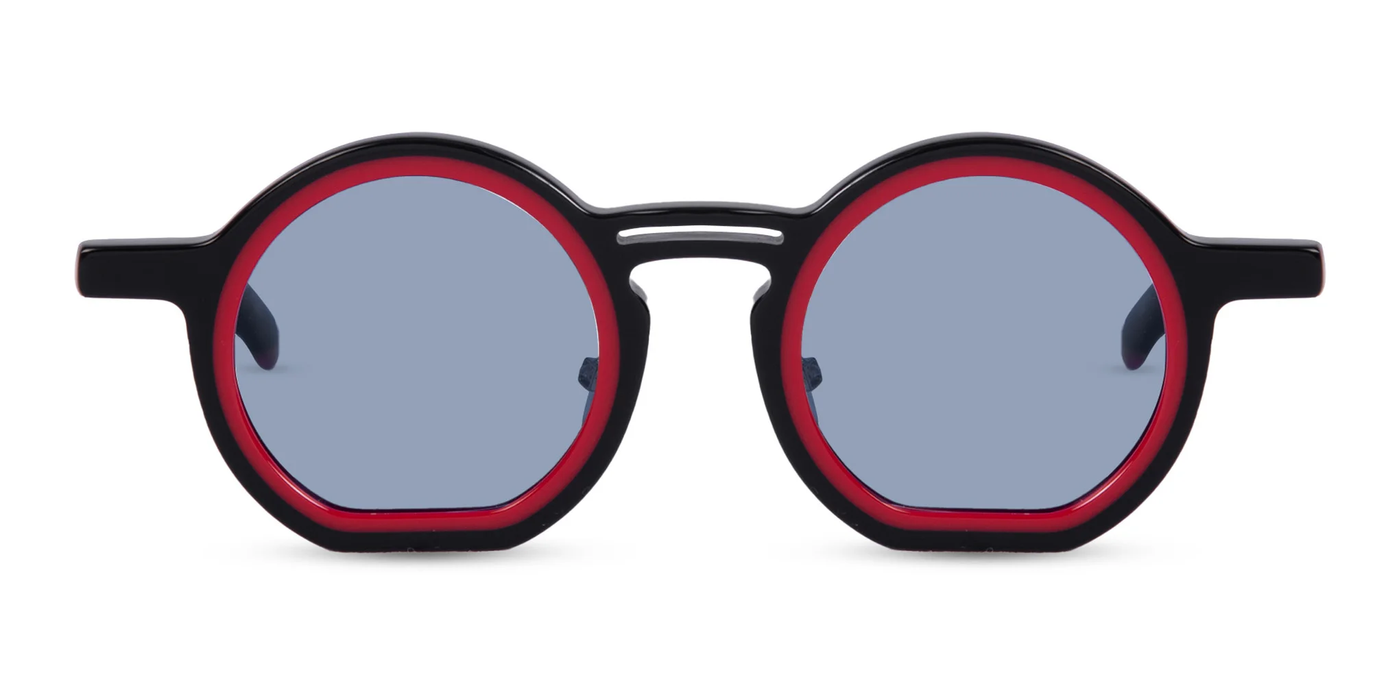 Black And Red Round Sunglasses-1 Black And Red Round Sunglasses-1