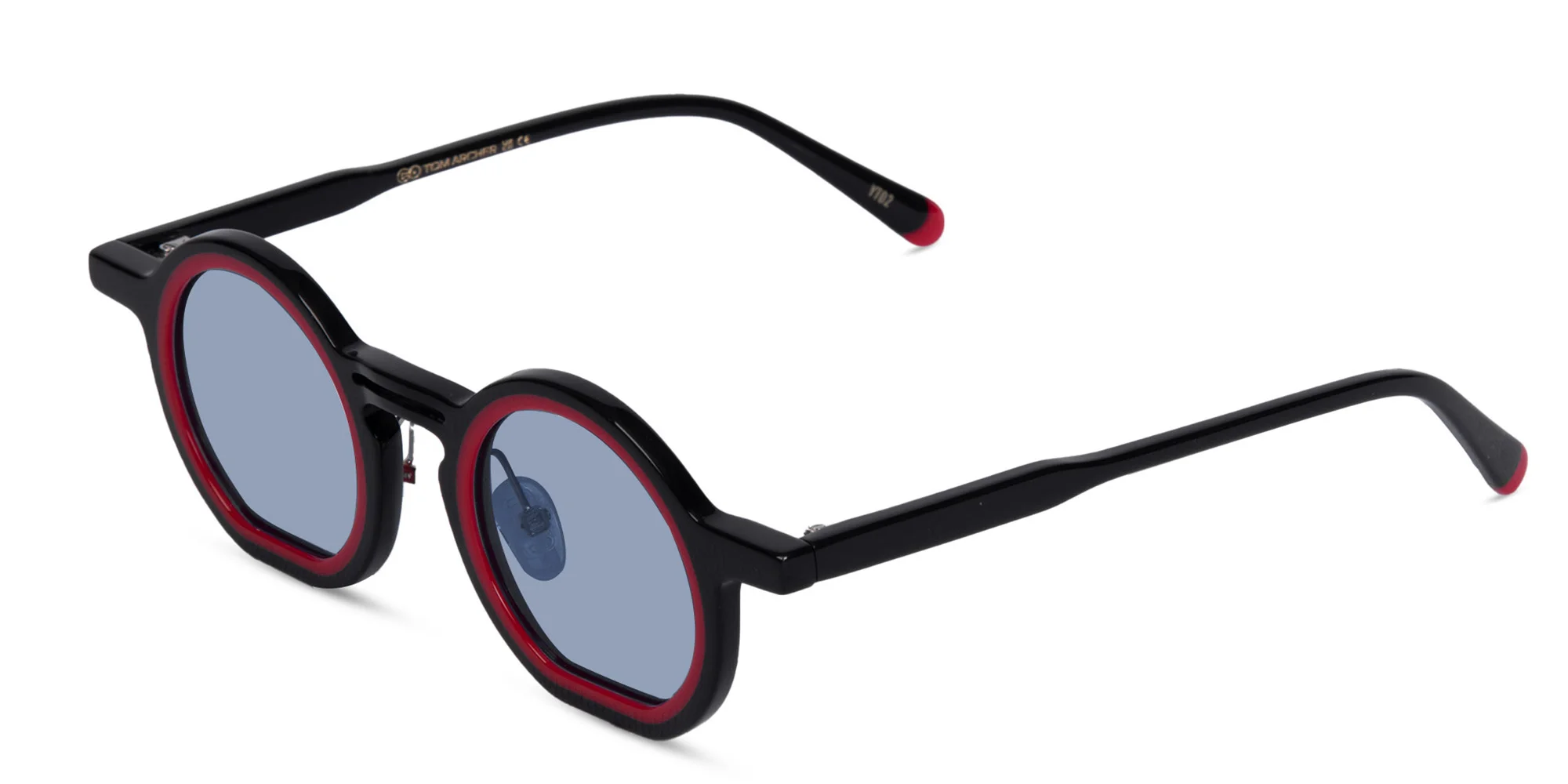 Black And Red Round Sunglasses-3