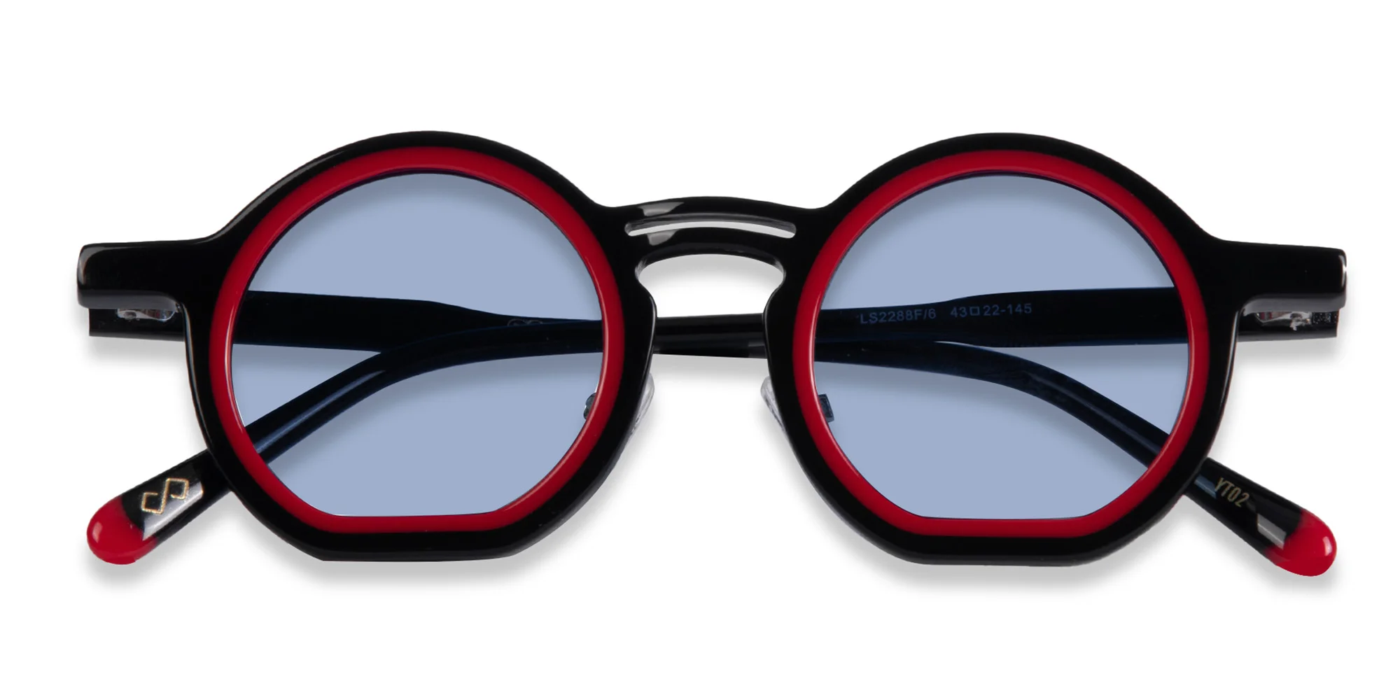 Black And Red Round Sunglasses-6