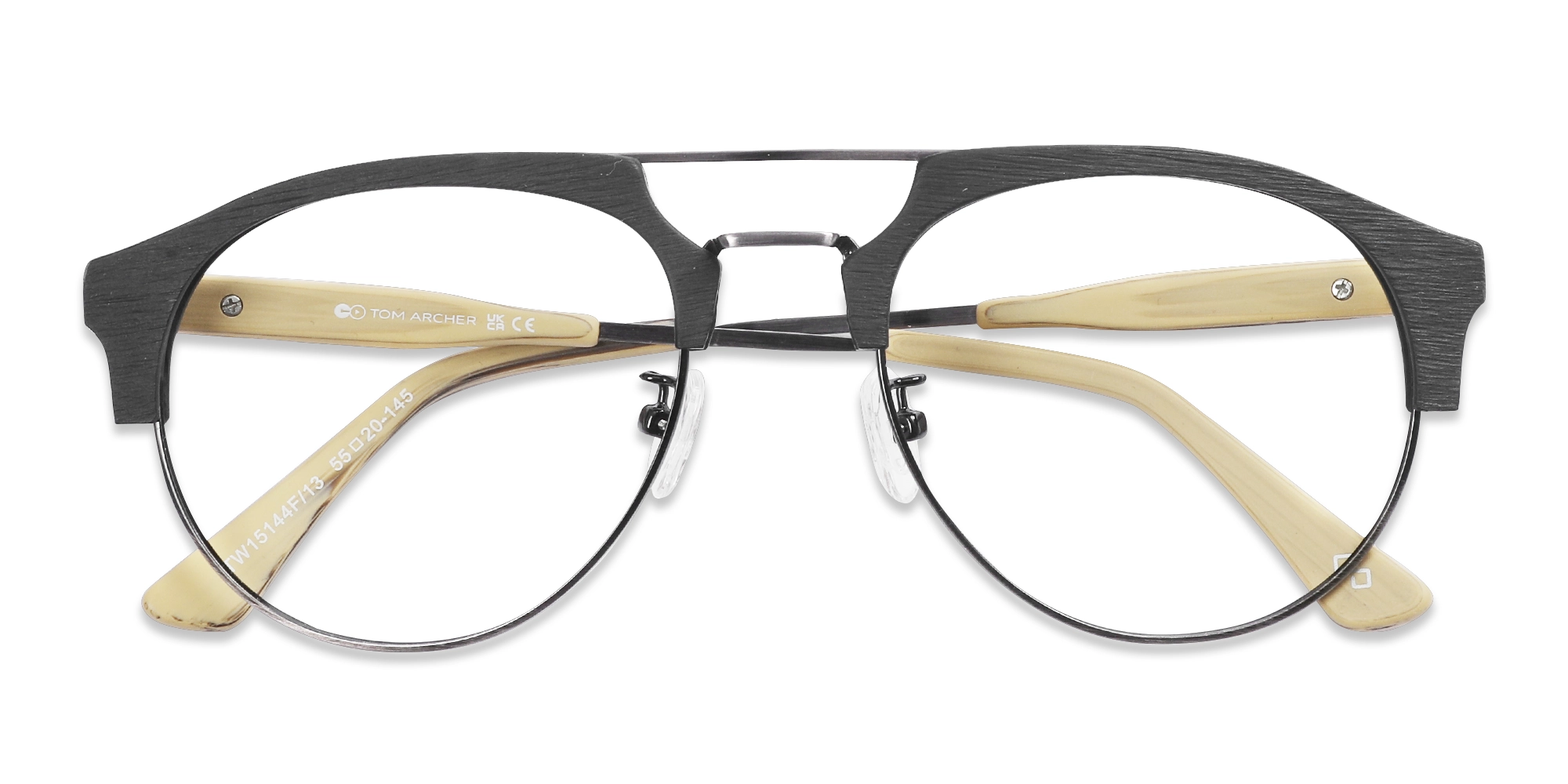 wooden Full Rim Double Bridge Glasses 6