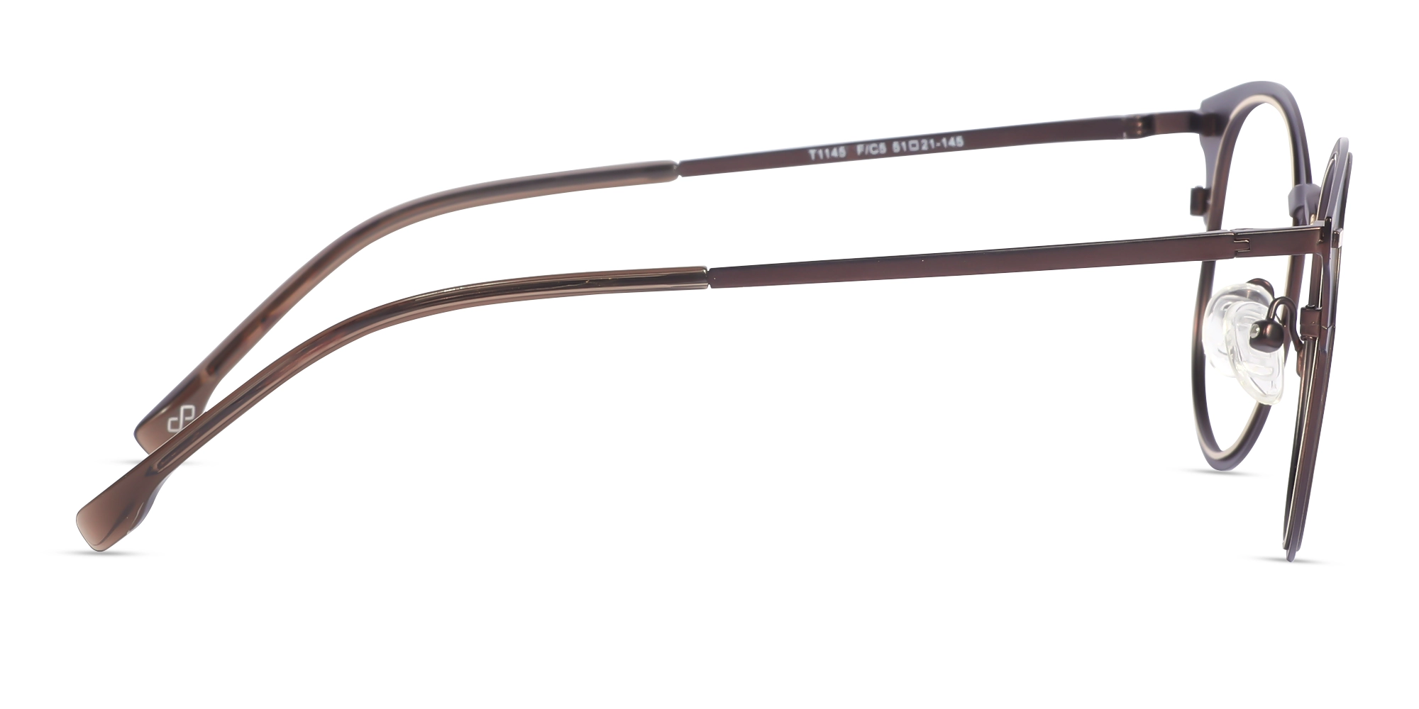 Matte Copper Brown & Gold Oval Glasses-4