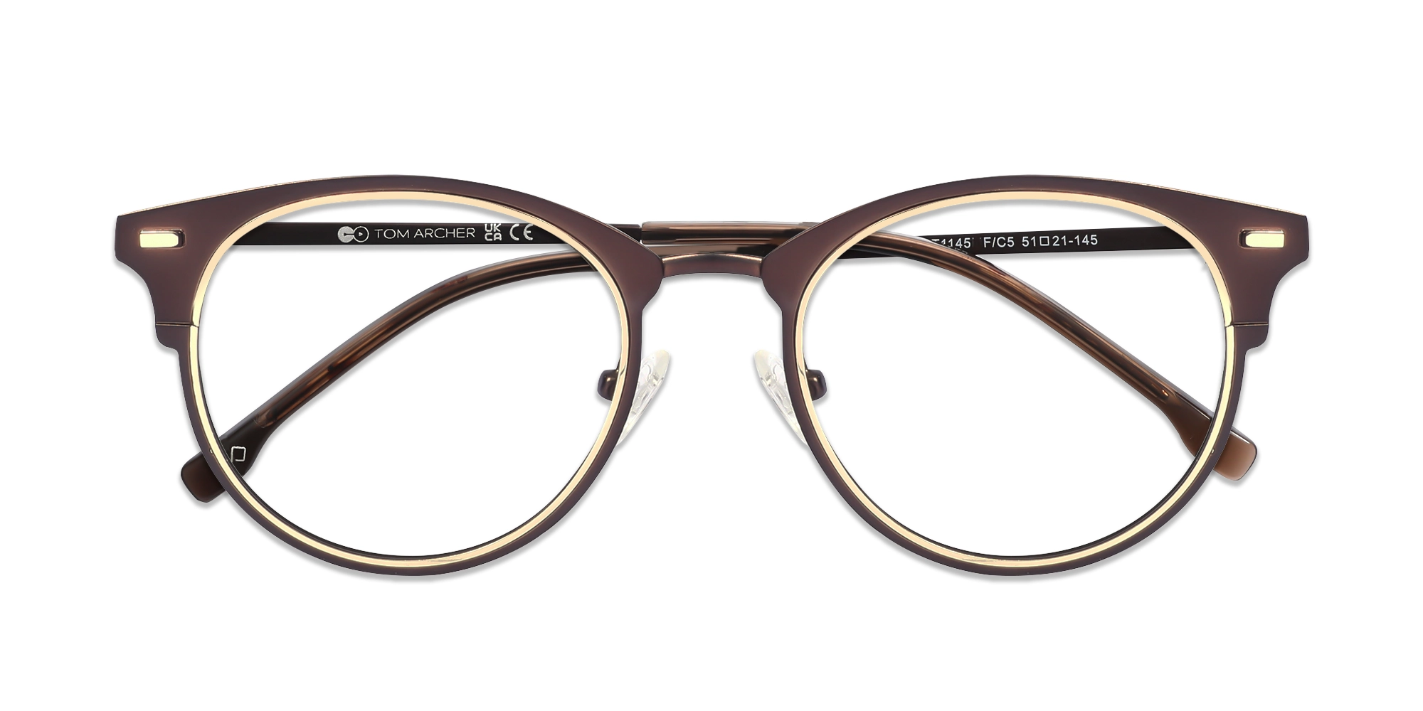 Matte Copper Brown & Gold Oval Glasses-6