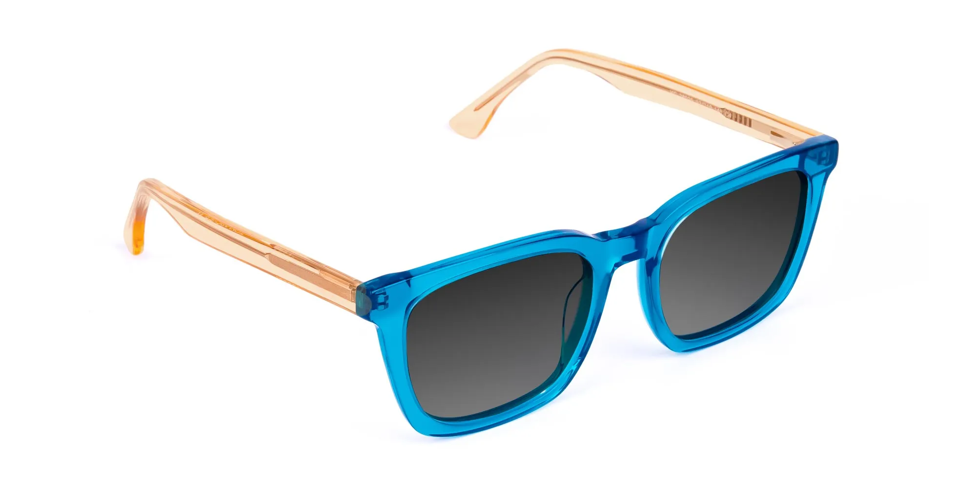 Blue Square Sunglasses with Grey Tint-2