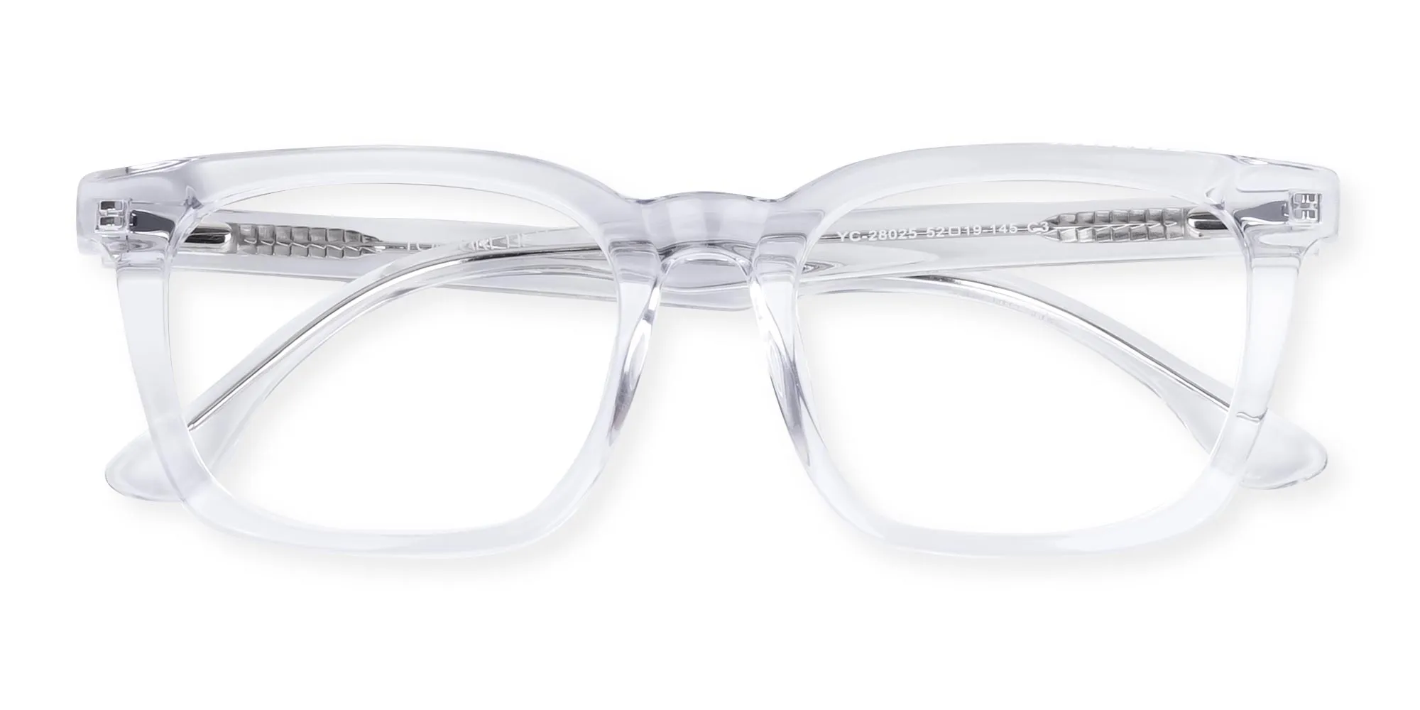 Crystal Clear Chunky Square Glasses-2