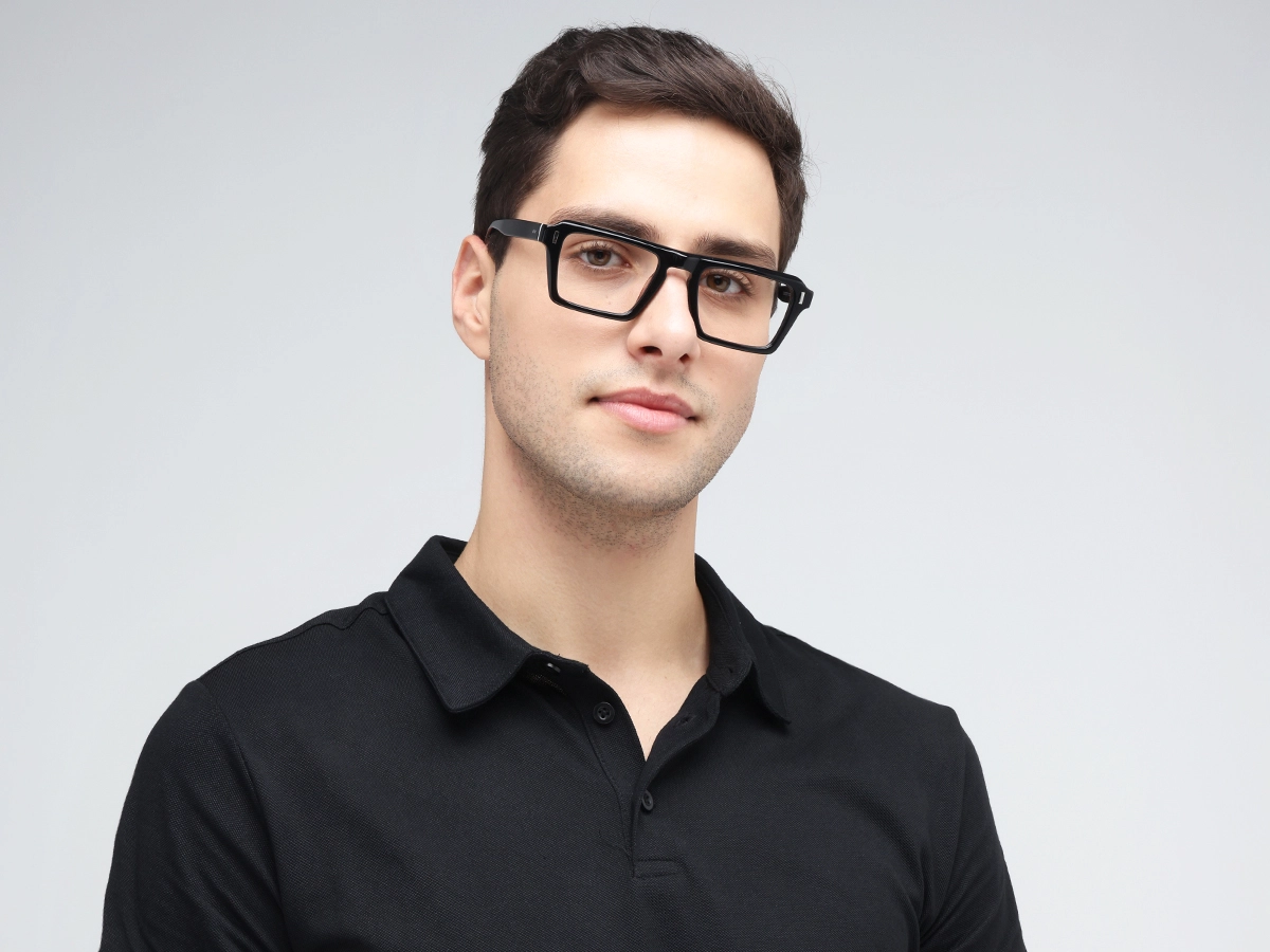 Black Rectangular Keyhole Glasses-41