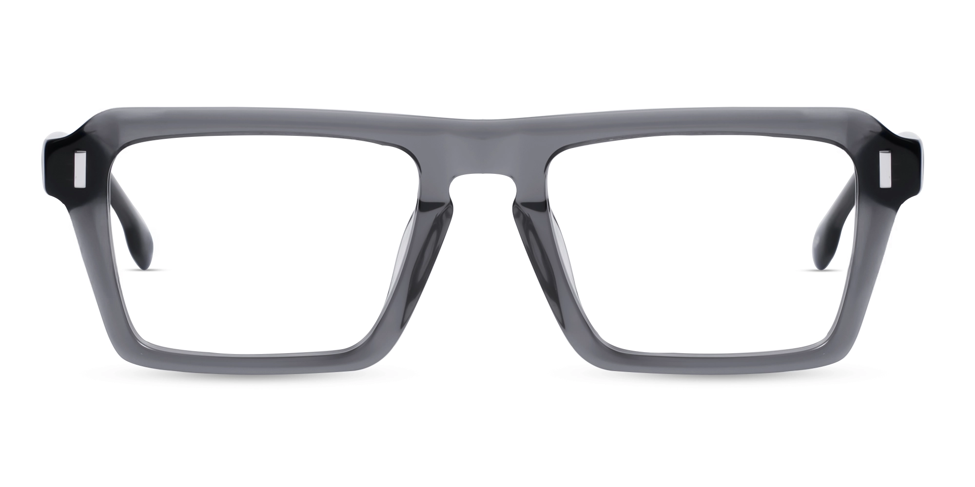 Crystal Grey Rectangle Keyhole Glasses-1