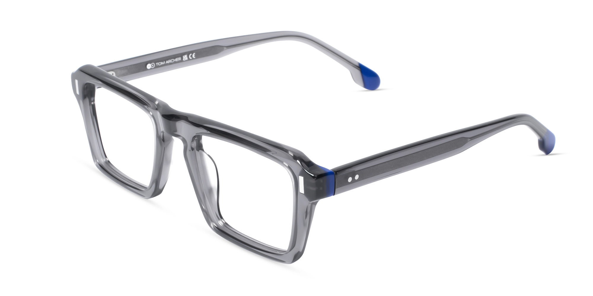 Crystal Grey Rectangle Keyhole Glasses-3