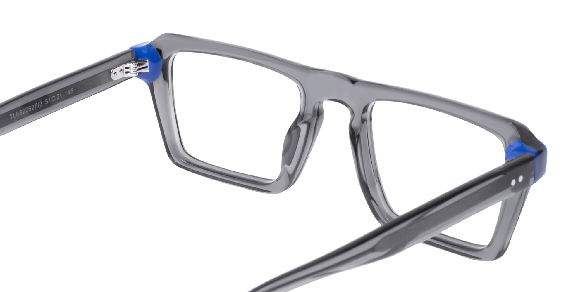 Crystal Grey Rectangle Keyhole Glasses-5