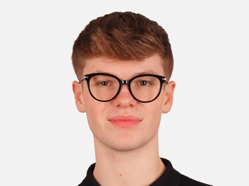 Black Frame & Golden Arm Glasses-2