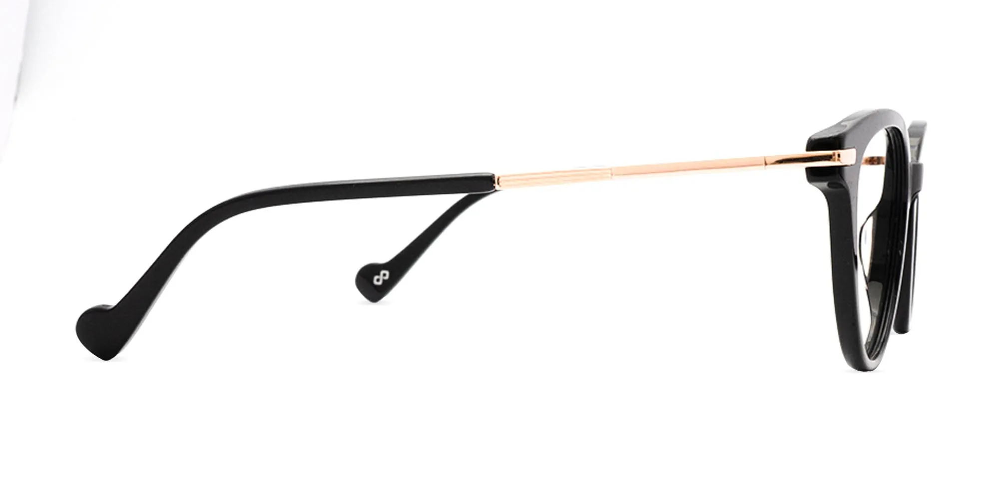 Black Frame & Golden Arm Glasses-2