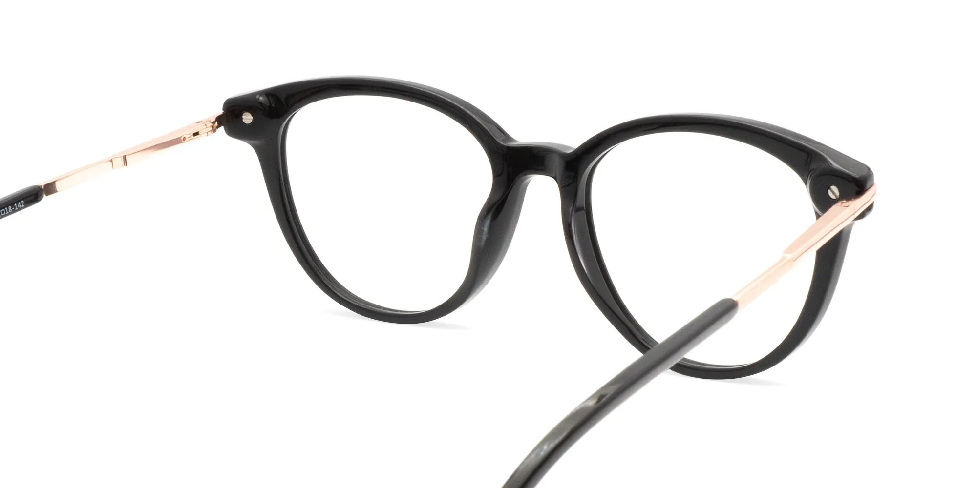 Black Frame & Golden Arm Glasses-2