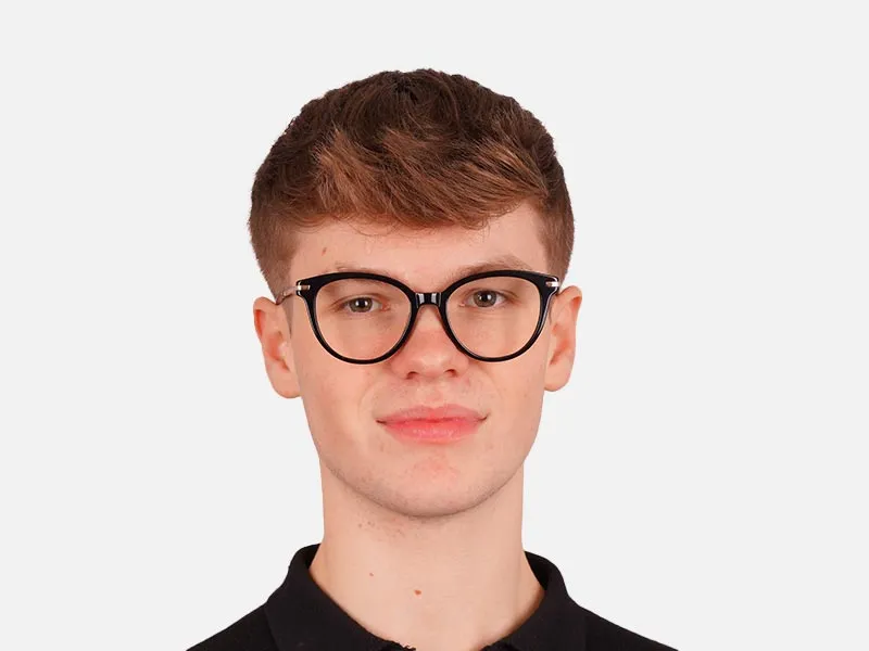 Black Frame & Golden Arm Glasses-2